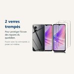 Verre trempé pour protéger lécran – Coque Silicone Transparente + 2 Vitres Protection Écran Pour Oppo A77 5G / A57 5G