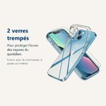 Verre trempé pour protéger lécran – Coque Transparente pour iPhone 13 Mini (5,4 pouces) et 2 Verres Trempé Film Protection E