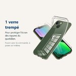 Verre trempé pour protéger lécran – Coque Transparente pour iPhone 13 Mini (5,4 pouces) et Verre Trempé Film Protection Ecra