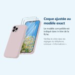 Accessoire ajusté au modèle exact – Coque Rose pour iPhone 12 Pro Max (6,7 pouces) et 2 Verres Trempé Film Protection Ecran