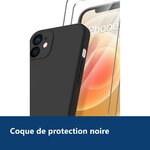 Vue de détail – Coque Noir pour iPhone 12 (6,1 pouces) et 2 Verres Trempé Film Protection Ecran