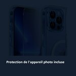 Protection de lappareil photo – Coque Silicone Transparente Compatible Magsafe + Verre Trempés et Protection Caméra Arrière
