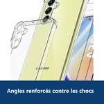 Vue de détail – Coque Pour Samsung Galaxy A35 5G Silicone Transparente Angles Renforcés + 2 Verres Trempés