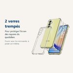 Verre trempé pour protéger lécran – Coque Pour Samsung Galaxy A35 5G Silicone Transparente Angles Renforcés + 2 Verres Tremp