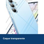 Vue de détail – Coque Silicone Transparente + 2 Verres Trempés Pour Samsung Galaxy A35 5G