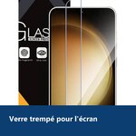 Vue de détail – Verre Trempé pour Samsung Galaxy S23 Plus (6,6 pouces) [Pack 2] Film Vitre Protection Ecran