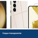 Vue de détail – Coque Transparente pour Samsung Galaxy S23 Plus (6,6 pouces) et Verre Trempé Film Protection Ecran