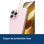 Vue de détail – Coque Rose pour iPhone 13 Pro Max (6,7 pouces) et 2 Verres Trempé Film Protection Ecran