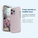 Accessoire ajusté au modèle exact – Coque Rose pour iPhone 13 Pro Max (6,7 pouces) et Verre Trempé Film Protection Ecran