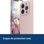 Vue de détail – Coque Rose pour iPhone 13 Pro Max (6,7 pouces) et Verre Trempé Film Protection Ecran
