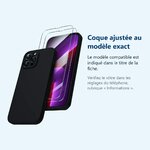 Accessoire ajusté au modèle exact – Coque Noir pour iPhone 13 Pro Max (6,7 pouces) et 2 Verres Trempé Film Protection Ecran