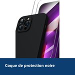 Vue de détail – Coque Noir pour iPhone 13 Pro Max (6,7 pouces) et 2 Verres Trempé Film Protection Ecran