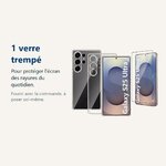 Verre trempé pour protéger lécran – Coque Silicone Transparente + Verre Trempé Pour Samsung Galaxy S25 Ultra