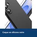 Vue de détail – Coque Pour Samsung Galaxy S25 Silicone Noir + Verre Trempé