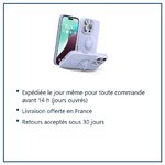 Expédition le jour même, livraison offerte, retours sous 30 jours – Coque Silicone Pour iPhone 16 Pro Couleur Violet Avec Ann