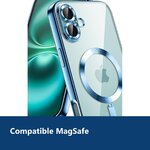 Vue de détail – Coque Silicone Pour iPhone 16 Couleur Bleu Compatible Magsafe