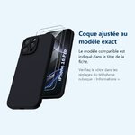 Accessoire ajusté au modèle exact – Coque Silicone Noir + 2 Verres Trempés Pour iPhone 16 Pro
