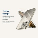 Verre trempé pour protéger lécran – Coque Silicone Transparente + Verre Trempé Pour iPhone 16 Pro