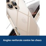 Vue de détail – Coque Silicone Transparente Angles Renforcés + Verre Trempé Pour iPhone 16 Pro