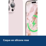 Vue de détail – Coque Silicone Rose Pour iPhone 16 Pro