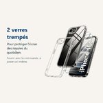 Verre trempé pour protéger lécran – Coque Silicone Transparente + 2 Verres Trempés Pour iPhone 16e