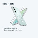 Contenu du colis – Coque Magnétique Compatible MagSafe Transparente + 2 Verres Trempés Pour Samsung S26 FE