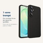 Verre trempé pour protéger lécran – Coque Pour Samsung S26 FE Silicone Noir + Verre Trempé