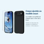 Accessoire ajusté au modèle exact – Coque Pour iPhone 17 Air Silicone Noir + 2 Verres Trempés