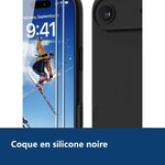Vue de détail – Coque Pour iPhone 17 Air Silicone Noir + 2 Verres Trempés