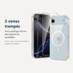 Verre trempé pour protéger lécran – Coque Silicone Transparente Compatible Magsafe + 2 Verres Trempés Pour iPhone 17 Air