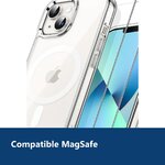 Vue de détail – Coque Silicone Transparente Compatible Magsafe + Verres Trempés X2 Pour iPhone 13 Mini