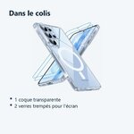 Contenu du colis – Coque de Protection Transparente Compatible Magsafe + 2 Verres Trempés Pour Samsung S26 Ultra