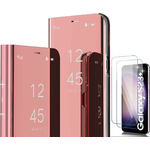 coque-rabat-miroir-rose-glass-x2-pour-samsung-s23-plus-little-boutik