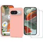 case-silicone-rose-vitre-de-protection-x2-pour-pixel-9-pro-little-boutik