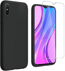 Coque Silicone Noire + Verre Trempé Pour Xiaomi Redmi 10A - Pack De Protection Little Boutik