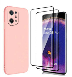 Pack Protection Oppo Find X5 Pro : Coque Silicone Noir + Verre Trempé - Little Boutik, Neuf