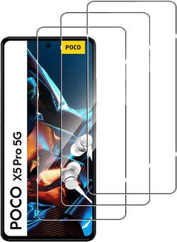 Pack Protection Poco X5 Pro 5G - Coque Silicone Transparente + Verre Trempé, Neuf