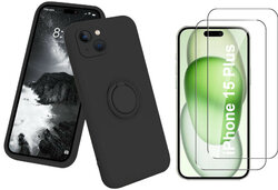Coque Silicone Noir Little Boutik Pour IPhone 15 Plus - Fabriqué En France - Référence Wz-IPHONE15PLUSBLACKCASE - Neuf