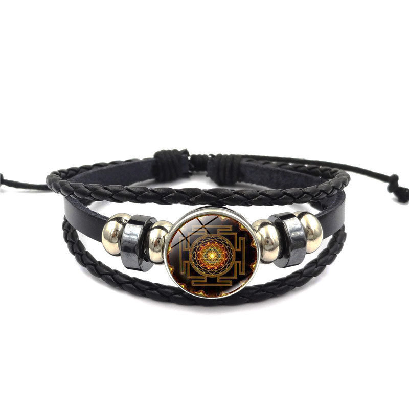 Bracelet-Sri-Yantra-Bracelet-Hommes-Femmes-Tress-En-Cuir-magie-Charme-amulette