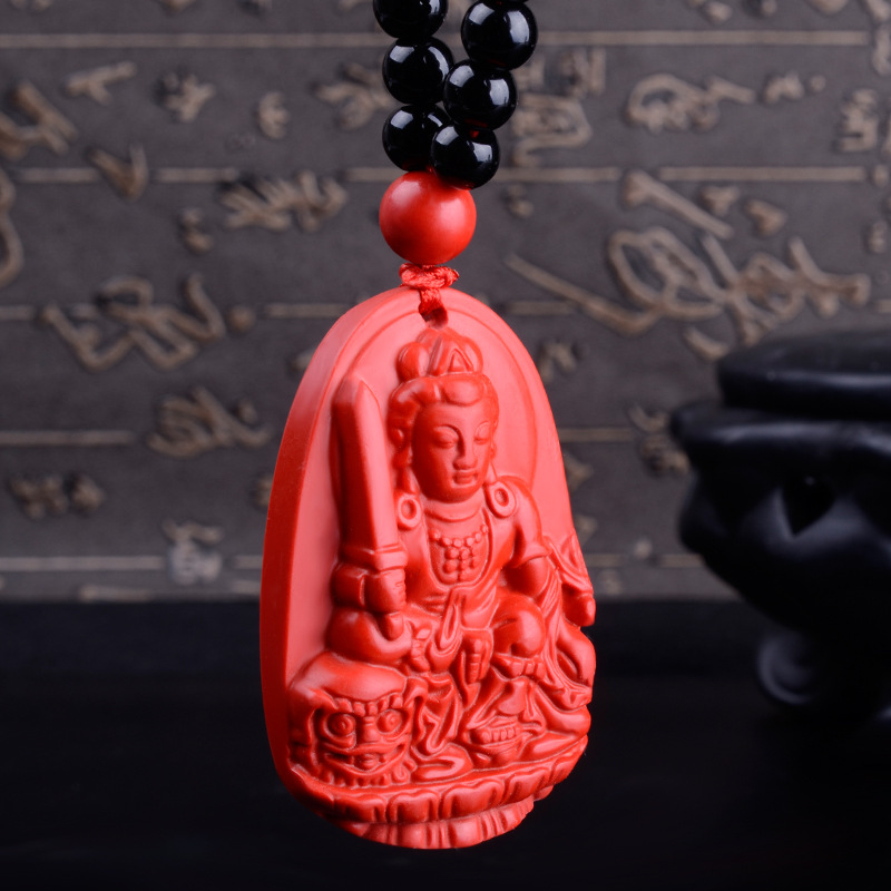 1.amulette-pendentif-cinabre-rouge-magie-bouddha-écrivain