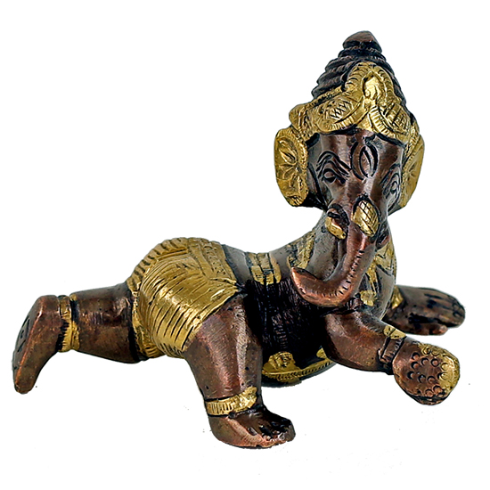 4.Ganesh bébé statue inde bronze