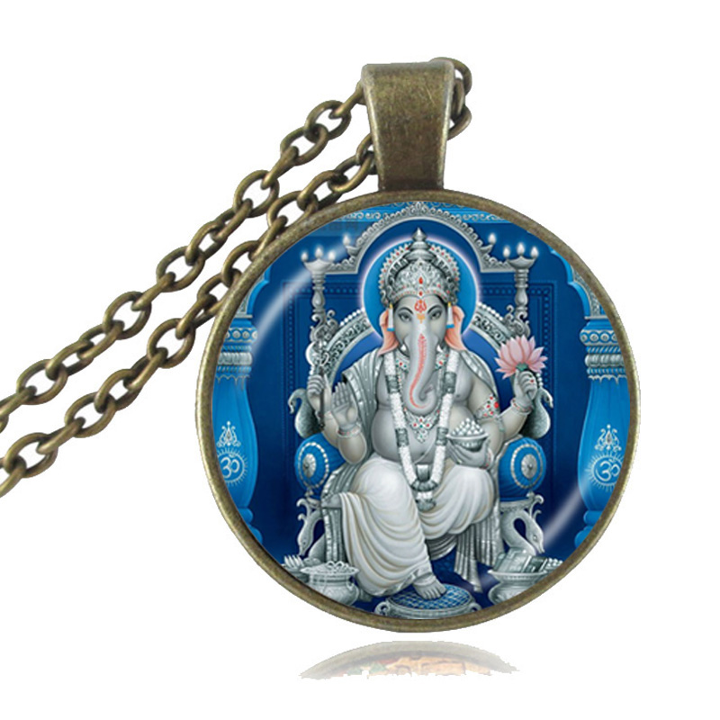 Seigneur-Ganesh-Ganesha-Collier-Dieu-de-Fortune-Pendentif-Hindou-Collier-Bouddha-Méditation-Spirituel