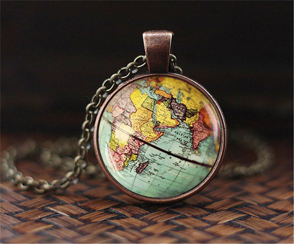 Pendentif-Globe-terrestre-feng-shui-Collier-Terre-Carte-Du-Monde-bijoux-porte-bonheur-cuivre