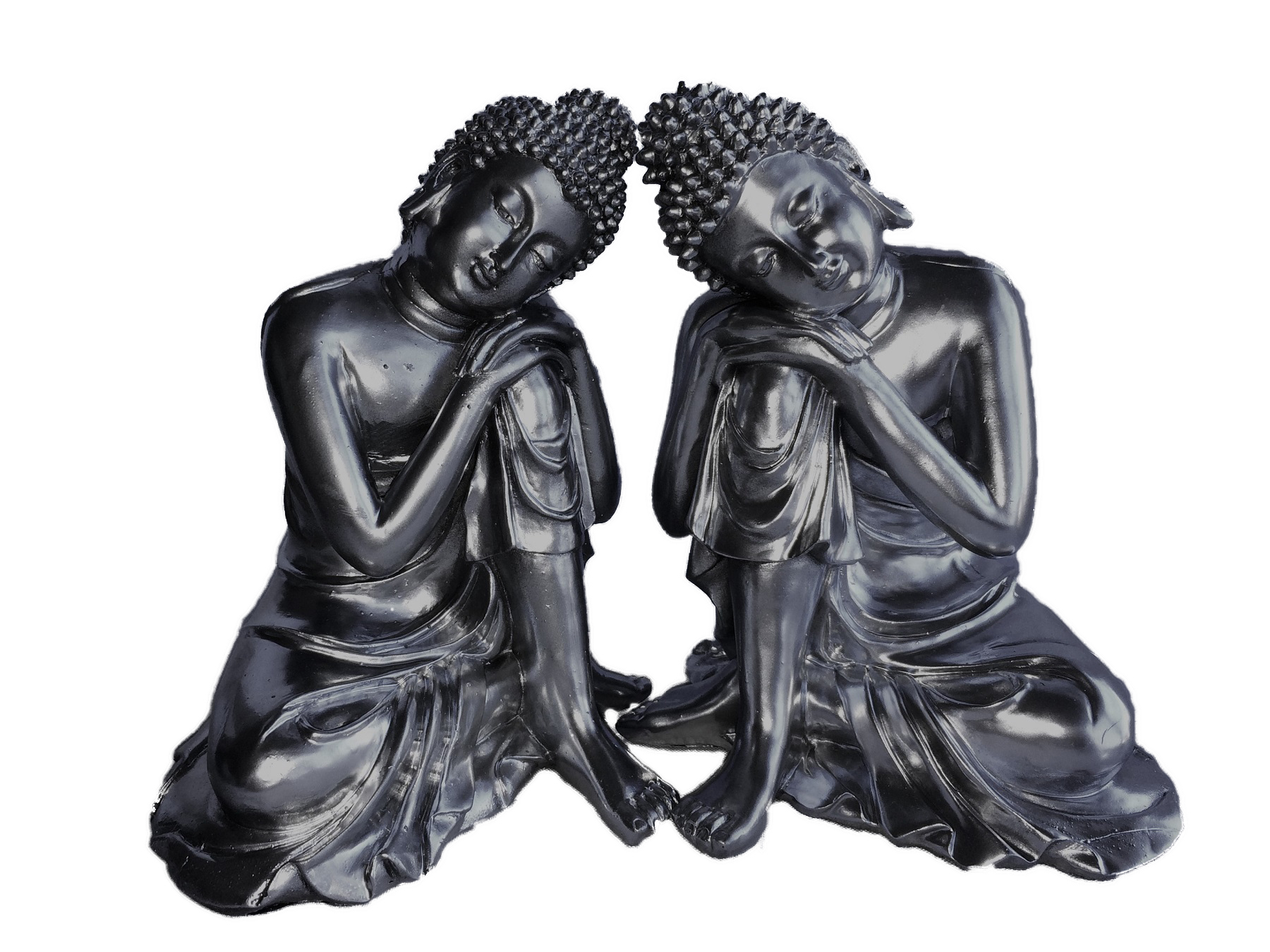 Duo Bouddha penseur Petit Doré