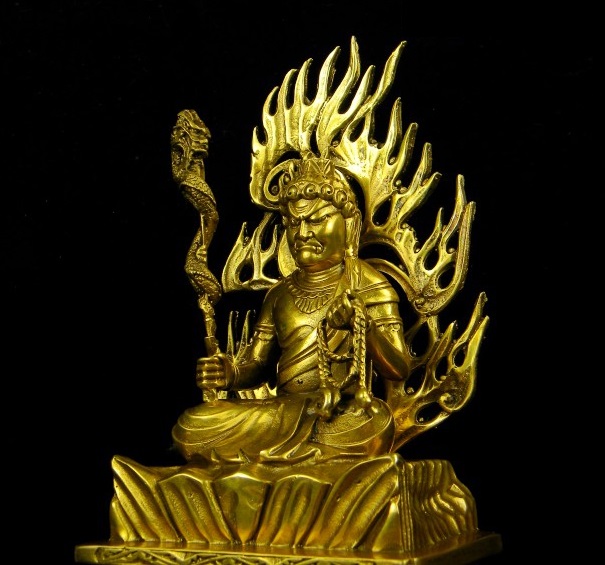 3.Shingon-bronze-doré-or-fudo-myo-ninja-shugendo-bouddha-japon