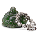 1.Bracelet porte bonheur Mala en argent tibet - Copie