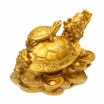 3.Doré-Or-Feng-Shui-Dragon-Tortue-Tortue-richesse-carriere