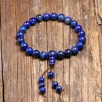 Bracelet tibetain bouddhiste mala Lapis Lazuli veritable