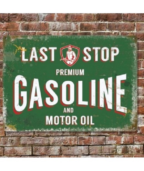 Plaque métal gasoline