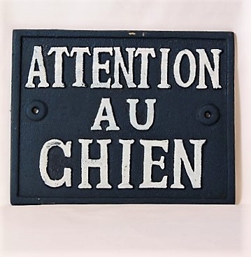 Plaque "ATTENTION AU CHIEN" - PLAQUES METAL VINTAGE/Plaques métal